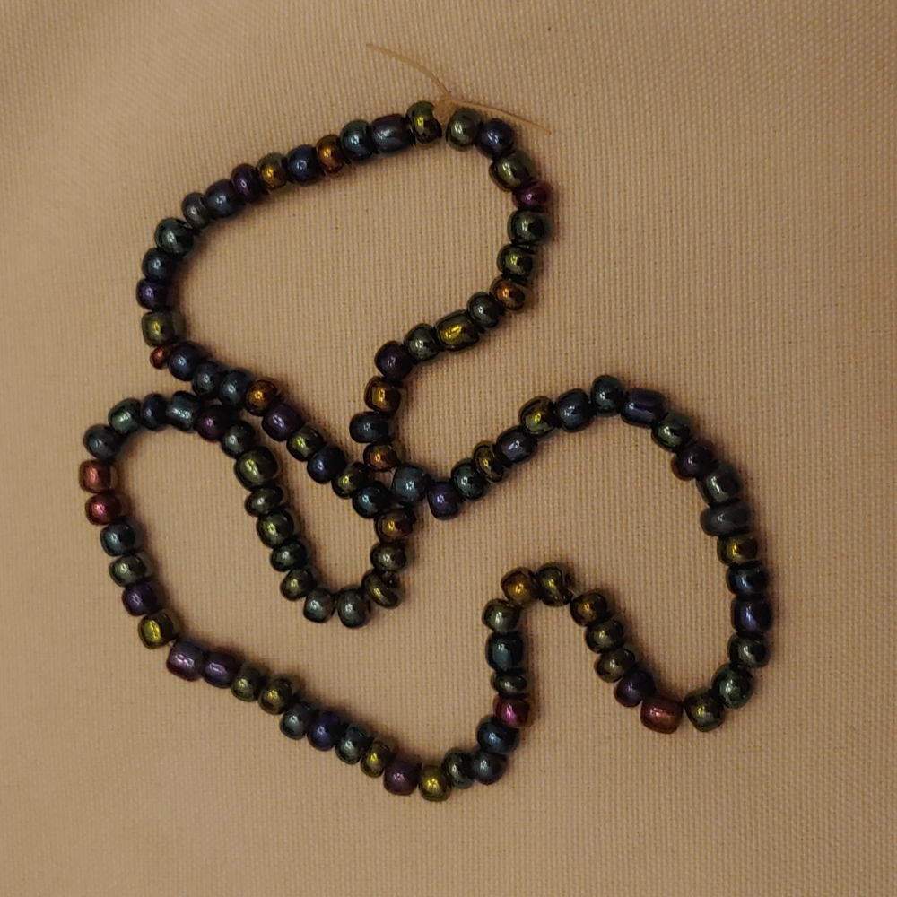 Homemade rainbow beaded choker